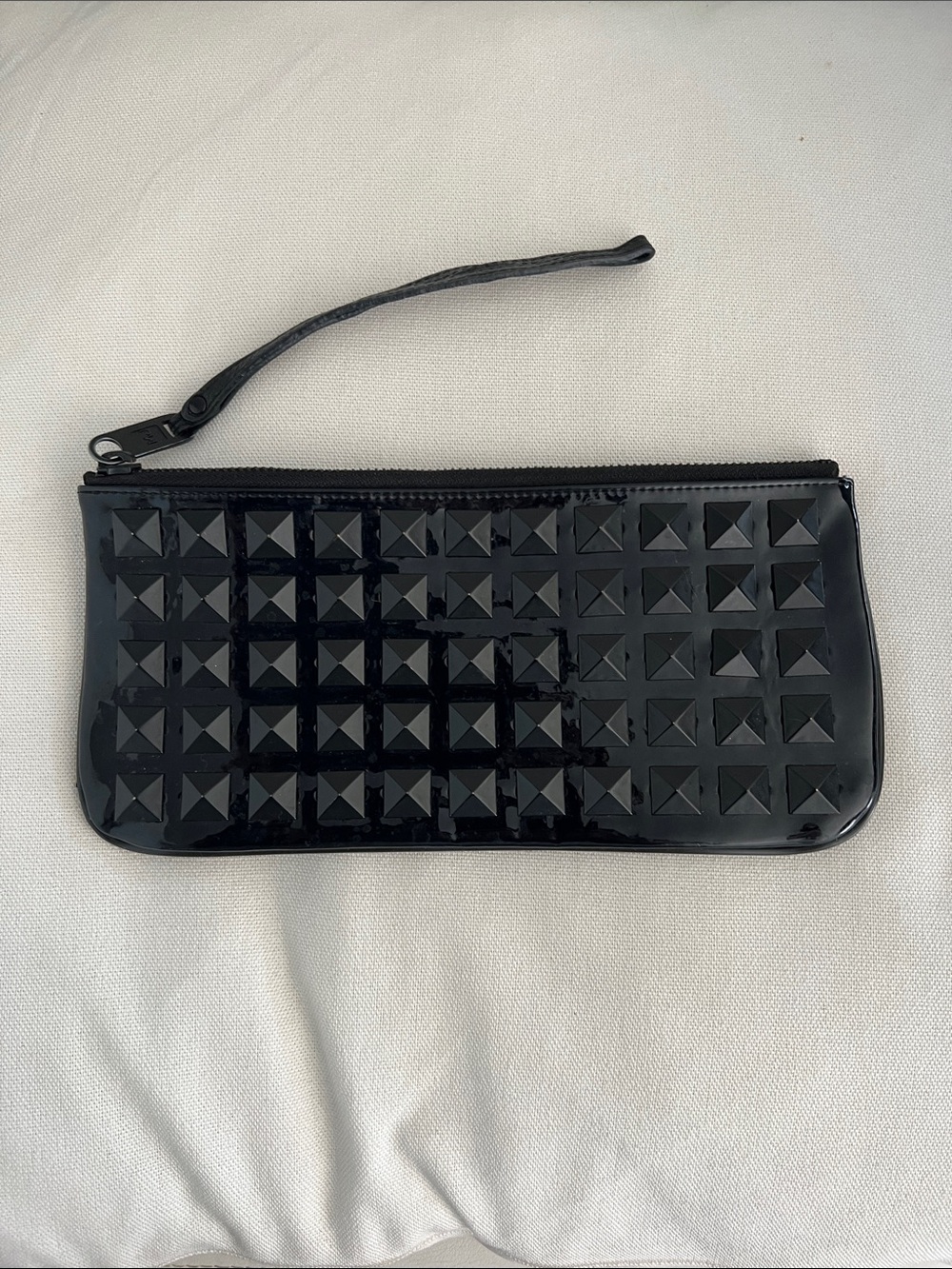 Marc By Marc Jacobs Black Patent Studded Wristlet Clutch